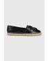 Tory Burch espadrile de piele Woven culoarea negru 144042-004 - Pled.ro