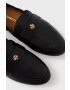 Tory Burch Mocasini de piele femei culoarea negru cu toc plat - Pled.ro