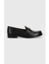 Tory Burch mocasini de piele CLASSIC LOAFER femei culoarea negru cu toc plat 150907-006 - Pled.ro