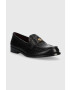 Tory Burch mocasini de piele CLASSIC LOAFER femei culoarea negru cu toc plat 150907-006 - Pled.ro