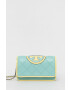 Tory Burch poseta de piele culoarea verde - Pled.ro