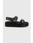 Tory Burch sandale de piele Kira Sport femei culoarea negru 144328-001 - Pled.ro