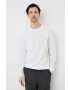 Trussardi longsleeve din bumbac culoarea alb cu imprimeu - Pled.ro