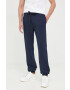 Trussardi pantaloni de bumbac barbati culoarea albastru marin neted - Pled.ro