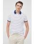 Trussardi polo de bumbac culoarea albastru marin neted - Pled.ro