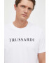 Trussardi tricou din bumbac culoarea alb cu imprimeu - Pled.ro