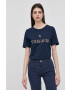 Trussardi tricou din bumbac culoarea albastru marin - Pled.ro