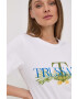 Trussardi tricou din bumbac culoarea alb - Pled.ro