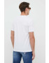 Trussardi tricou din bumbac culoarea alb neted - Pled.ro