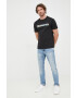 Trussardi tricou din bumbac culoarea bej neted - Pled.ro