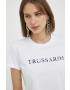 Trussardi tricou din bumbac culoarea alb - Pled.ro