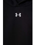 Under Armour bluza copii UA Rival Fleece Crop culoarea negru cu glugă cu imprimeu - Pled.ro