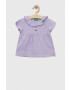 United Colors of Benetton bluza de in pentru copii culoarea violet neted - Pled.ro