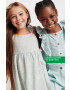 United Colors of Benetton bluza din in culoarea turcoaz modelator - Pled.ro