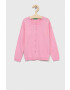 United Colors of Benetton cardigan copii culoarea roz light - Pled.ro