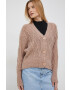 United Colors of Benetton cardigan din amestec de lana culoarea maro - Pled.ro