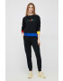 United Colors of Benetton hanorac de bumbac femei culoarea negru modelator - Pled.ro