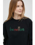 United Colors of Benetton hanorac de bumbac femei culoarea negru modelator - Pled.ro