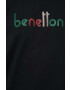 United Colors of Benetton hanorac de bumbac femei culoarea negru modelator - Pled.ro