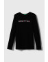 United Colors of Benetton longsleeve copii culoarea negru - Pled.ro