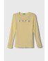 United Colors of Benetton longsleeve copii culoarea galben - Pled.ro