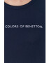 United Colors of Benetton Longsleeve din bumbac culoarea albastru marin - Pled.ro