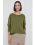 United Colors of Benetton longsleeve din bumbac culoarea verde - Pled.ro