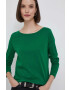 United Colors of Benetton longsleeve din bumbac culoarea verde - Pled.ro