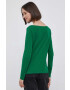 United Colors of Benetton longsleeve din bumbac culoarea verde - Pled.ro