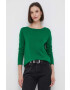 United Colors of Benetton longsleeve din bumbac culoarea verde - Pled.ro