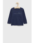 United Colors of Benetton longsleeve din bumbac pentru copii culoarea albastru marin - Pled.ro