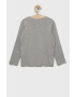 United Colors of Benetton longsleeve din bumbac pentru copii culoarea gri cu imprimeu - Pled.ro