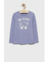 United Colors of Benetton longsleeve din bumbac pentru copii culoarea violet - Pled.ro