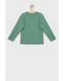 United Colors of Benetton longsleeve din bumbac pentru copii culoarea verde neted - Pled.ro