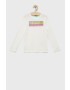 United Colors of Benetton longsleeve din bumbac pentru copii culoarea alb - Pled.ro