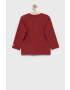 United Colors of Benetton longsleeve din bumbac pentru copii culoarea bordo neted - Pled.ro