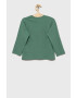 United Colors of Benetton longsleeve din bumbac pentru copii culoarea verde cu imprimeu - Pled.ro