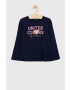 United Colors of Benetton longsleeve din bumbac pentru copii culoarea albastru marin - Pled.ro