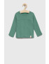 United Colors of Benetton longsleeve din bumbac pentru copii culoarea verde neted - Pled.ro