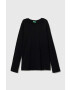 United Colors of Benetton longsleeve din bumbac pentru copii culoarea negru melanj - Pled.ro