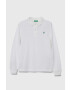 United Colors of Benetton longsleeve din bumbac pentru copii culoarea alb melanj - Pled.ro