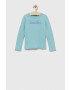 United Colors of Benetton longsleeve din bumbac pentru copii culoarea turcoaz cu imprimeu - Pled.ro