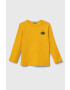 United Colors of Benetton longsleeve din bumbac pentru copii culoarea galben cu imprimeu - Pled.ro