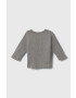 United Colors of Benetton longsleeve din bumbac pentru copii culoarea gri cu imprimeu - Pled.ro