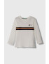 United Colors of Benetton longsleeve din bumbac pentru copii culoarea alb cu imprimeu - Pled.ro