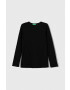 United Colors of Benetton longsleeve din bumbac pentru copii culoarea negru neted - Pled.ro