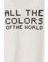 United Colors of Benetton longsleeve din bumbac pentru copii culoarea alb cu imprimeu - Pled.ro