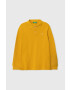 United Colors of Benetton longsleeve din bumbac pentru copii culoarea galben neted - Pled.ro