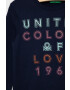 United Colors of Benetton longsleeve din bumbac pentru copii culoarea albastru marin - Pled.ro