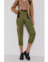 United Colors of Benetton Pantaloni femei culoarea bej lat high waist - Pled.ro